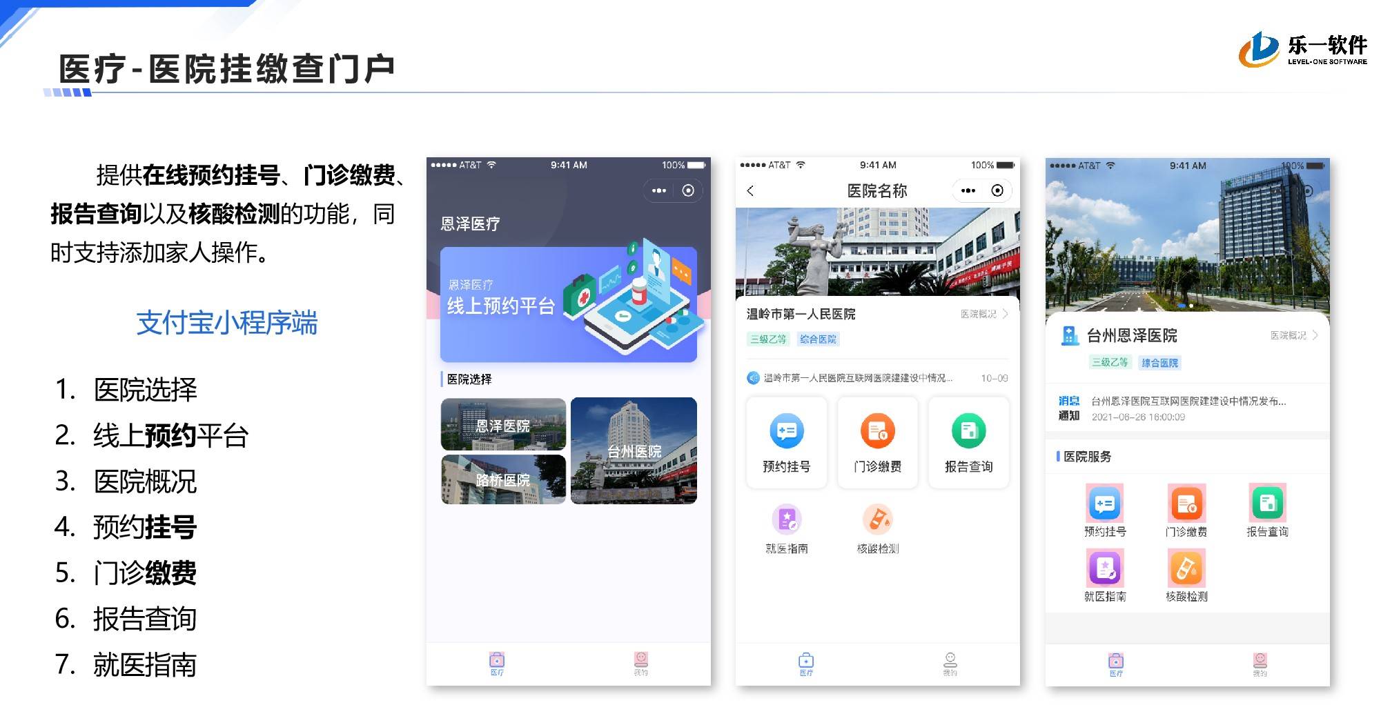 医院挂缴查门户案例展示图