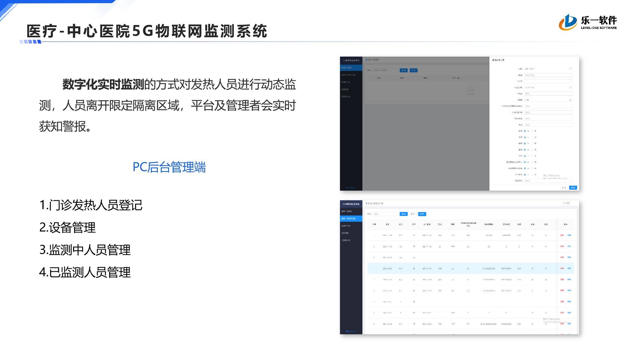 中心医院5G物联网监测系统案例展示图