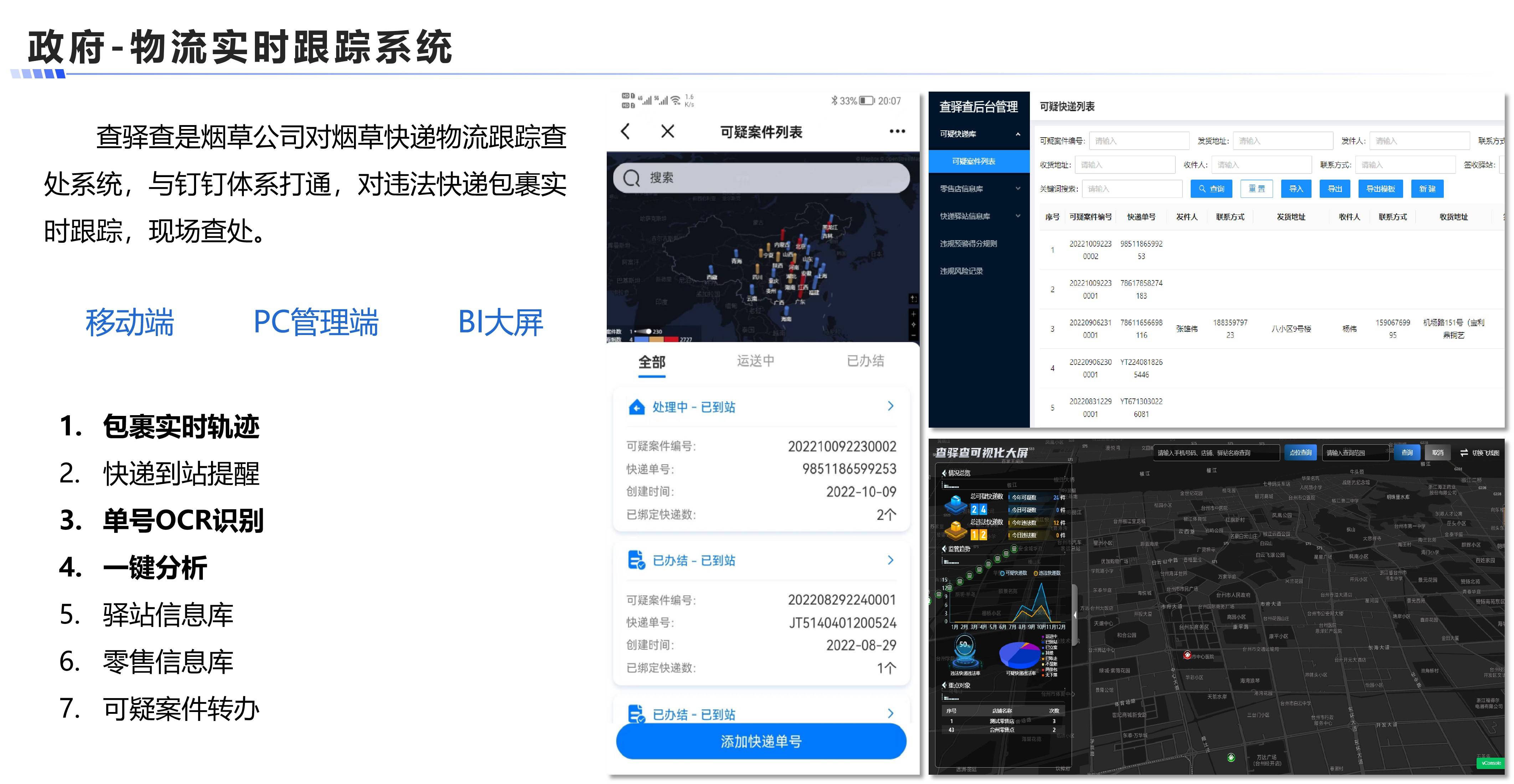 物流实时跟踪系统案例展示图