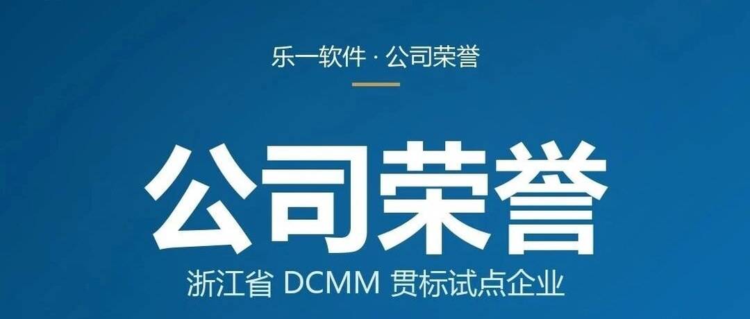 官方认证！乐一软件入选浙江省DCMM贯标试点企业